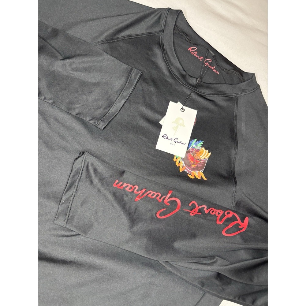 Robert Graham Long Sleeve Men's Sun UPF 50+ Performance Shirt Large NWT Black